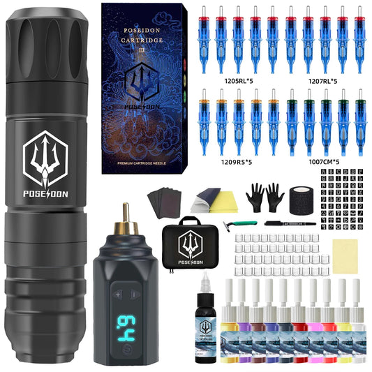 POSEIDON Pro-Series: Wireless Tattoo Pen & Professional Kit