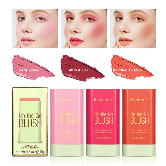 3-in-1 Cream Blush Stick – Lips, Eyes & Cheeks