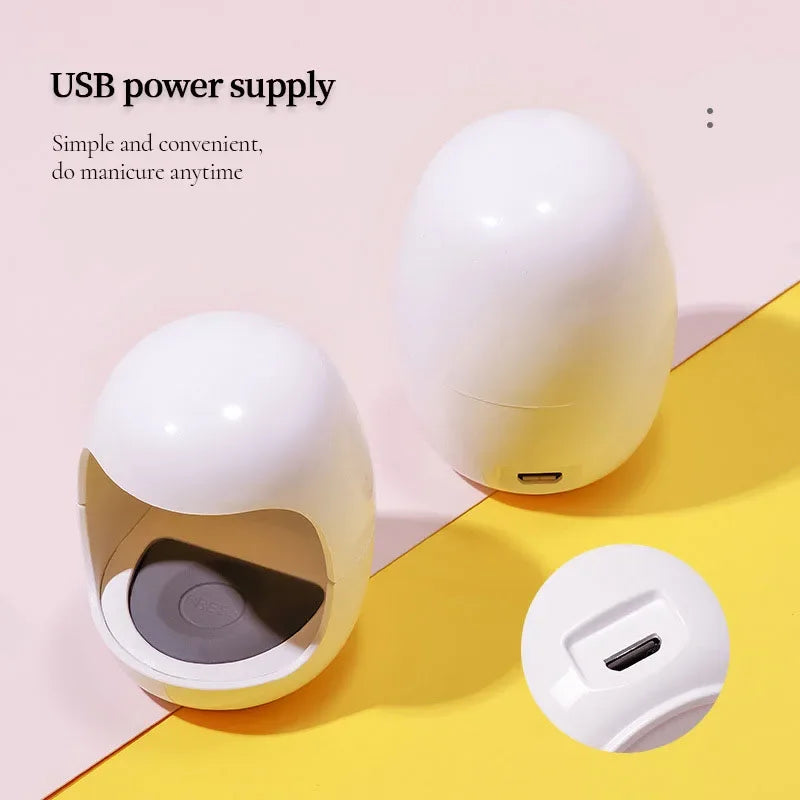 Mini Eggshell UV LED Nail Lamp – Portable Gel Nail Dryer USB