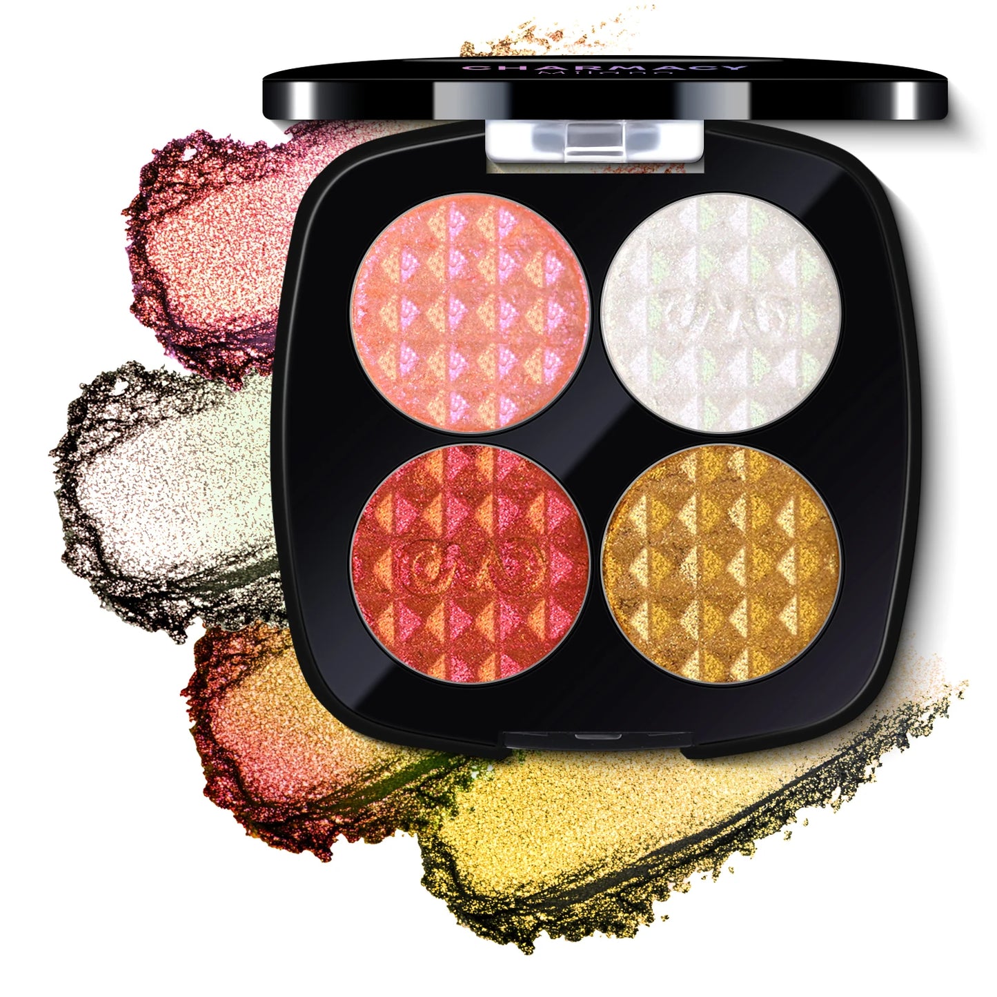 CHARMACY 4-Color Duochrome Eyeshadow Palette – Vegan Multichrome Long Lasting