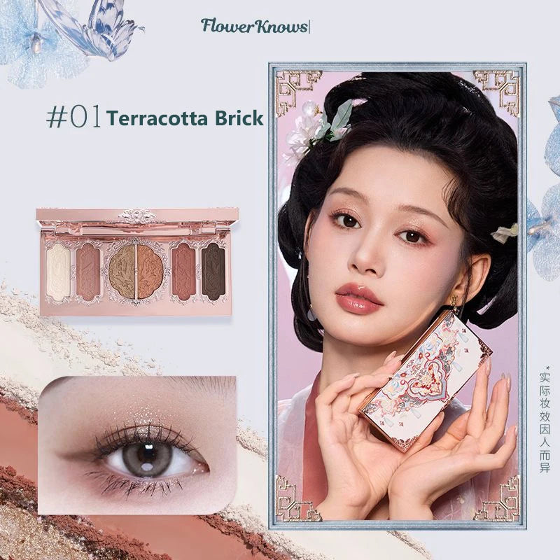 Flower Knows Swan Ballet Eyeshadow Palette – 6 Colors Matte & Shimmer