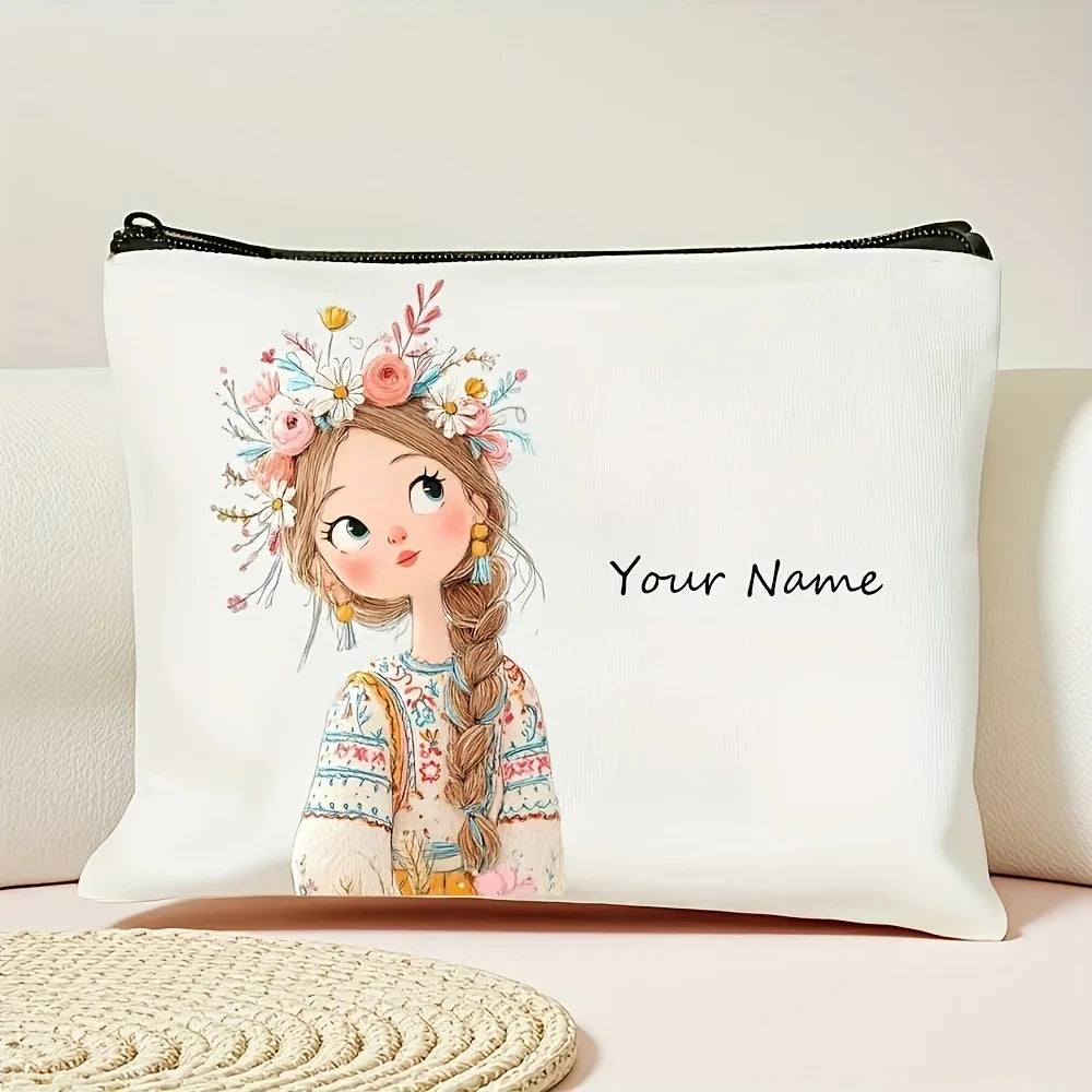 Personalized Makeup Bag – Cute Zipper Cosmetic Pouch for Women