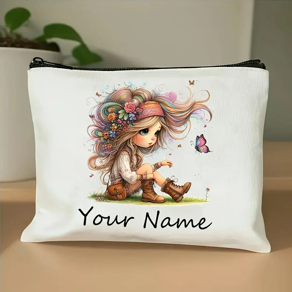 Personalized Makeup Bag – Cute Zipper Cosmetic Pouch for Women