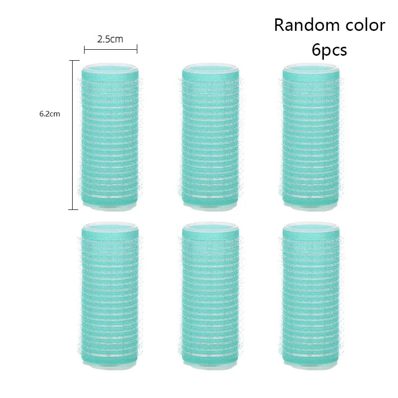 6pcs Self-Grip Hair Rollers – Heatless Curling & Volume Tools