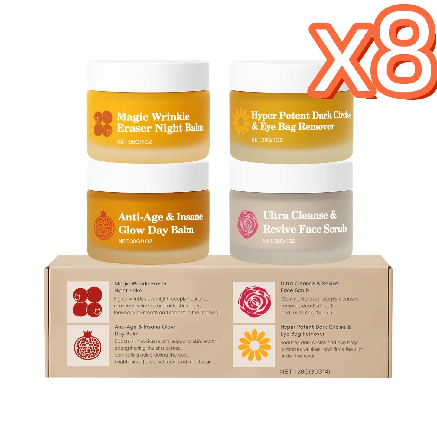 Day & Night Skincare Set – Moisturizing, Repairing & Brightening Face & Eye Care