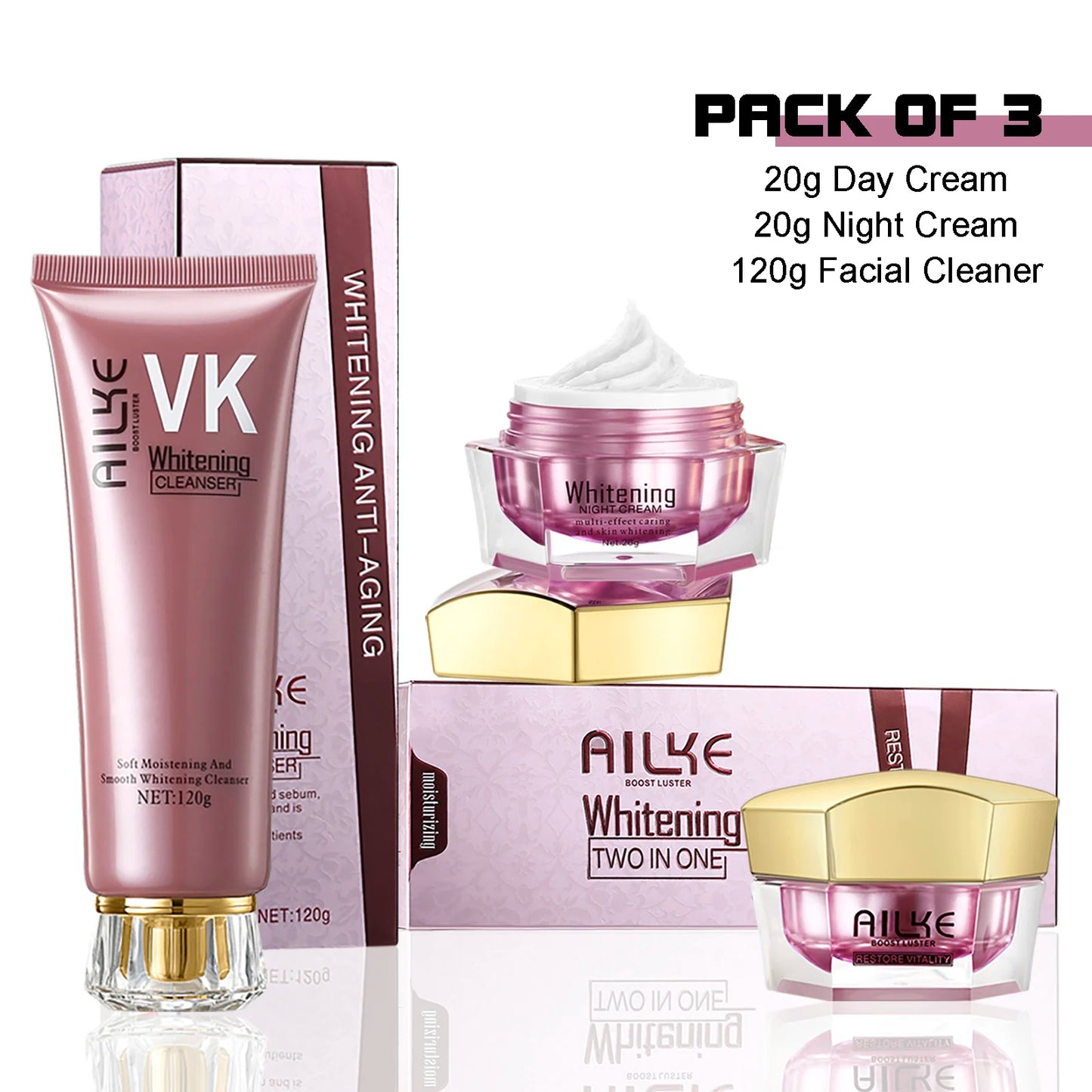 AILKE Collagen & Hyaluronic Acid Face Cream Set – Hydrating & Anti-Aging Care