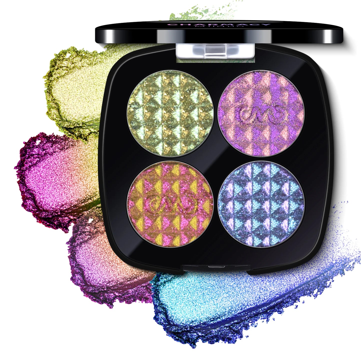 CHARMACY 4-Color Duochrome Eyeshadow Palette – Vegan Multichrome Long Lasting