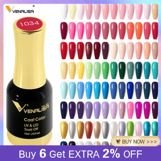 VENALISA Gel Nail Polish Set – 120 Colors UV/LED Soak Off 12ml