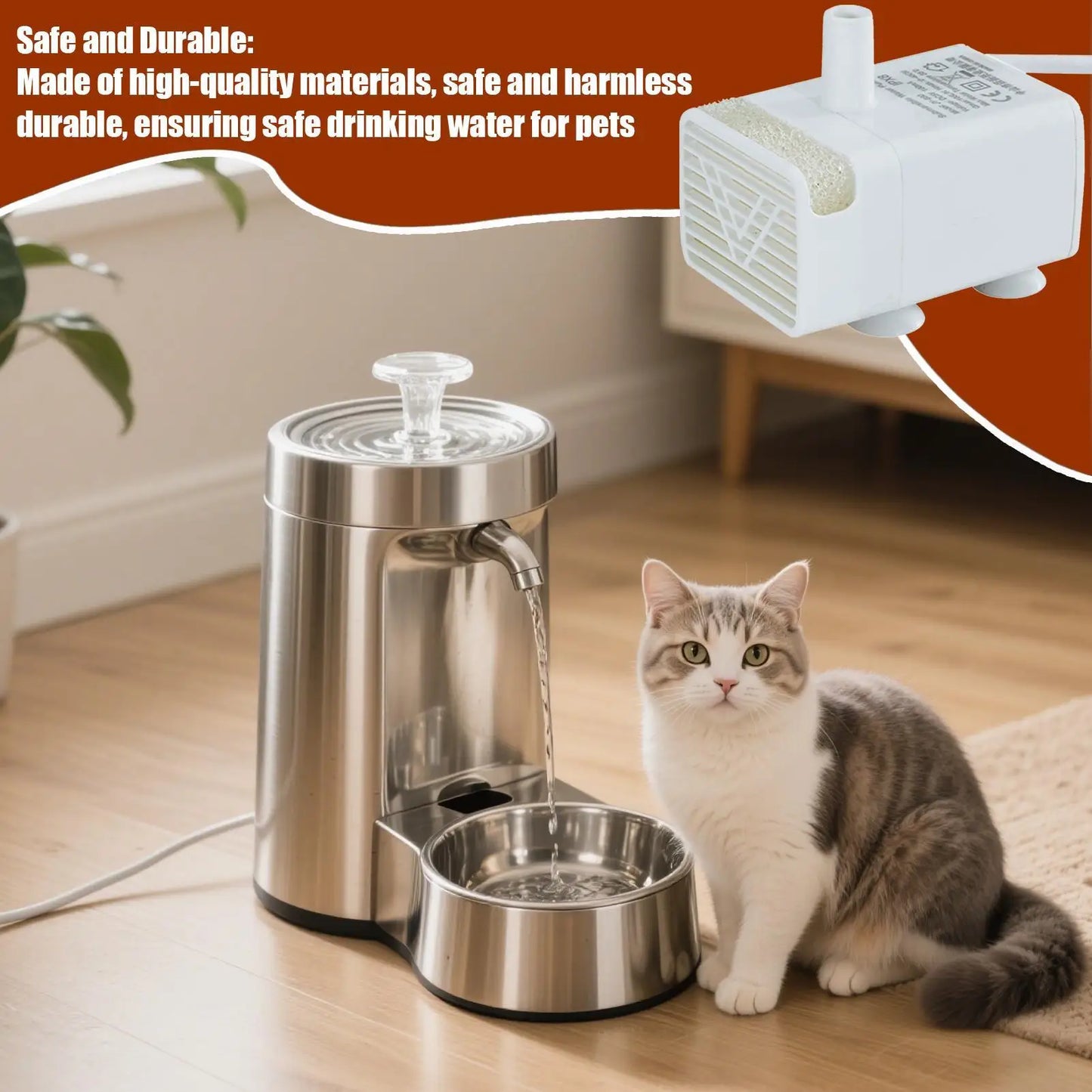 PureFlow: USB Submersible Pump for Cat Water Fountains
