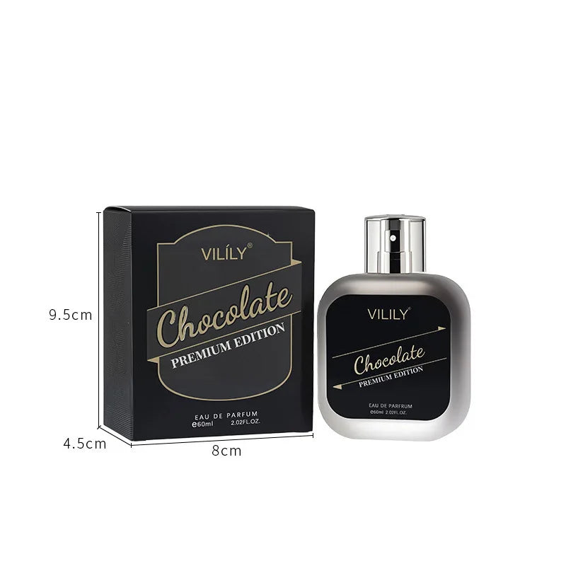 Vilily Men's Gourmet Perfume 60ml Premium Mellow Chocolate Fragrance Charming Coconut Coffee Light Perfume Woody Natural Spray