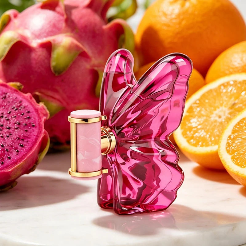 Butterfly Women Long Lasting EDT, Fruity Floral Amber Woody Scent, Jasmine Vaniella Lemon Citrus Elegant Light Fragrance 50ml