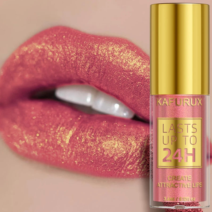Metallic Glitter Lip Gloss – Long Lasting Waterproof Shine