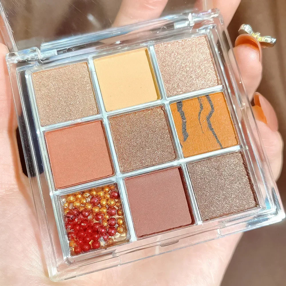 9-Color Chocolate Eyeshadow Palette – Matte & Shimmer