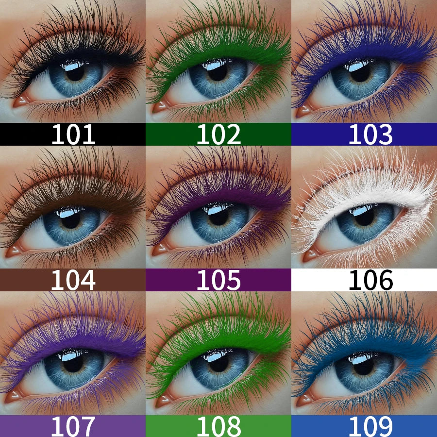 9-Color Waterproof Mascara – Lengthening & Volumizing Formula