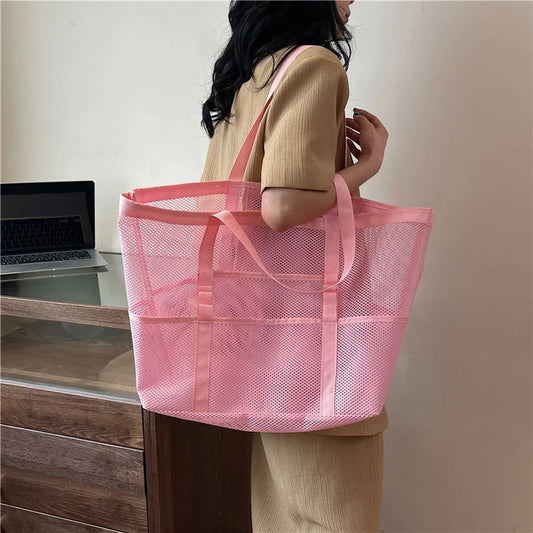 Portable Mesh Beach Bag – Travel & Storage Tote