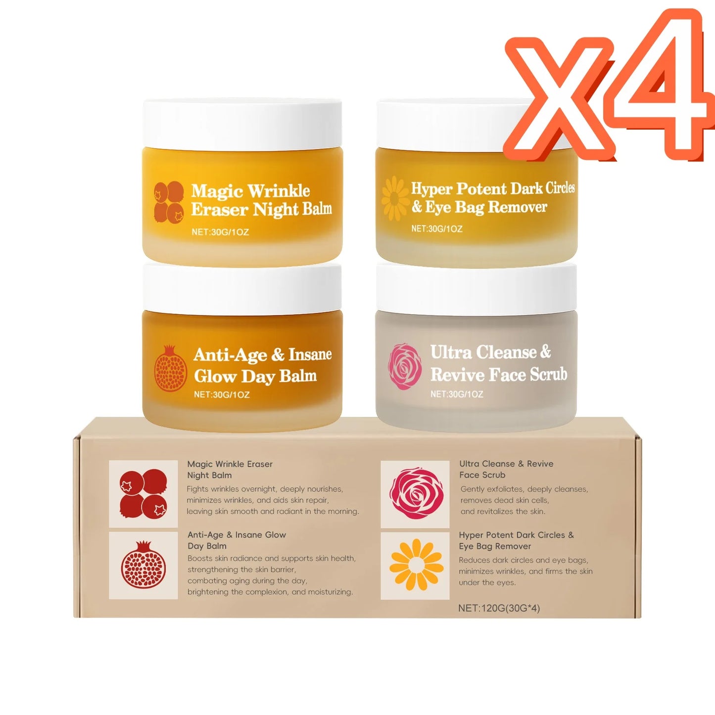 Day & Night Skincare Set – Moisturizing, Repairing & Brightening Face & Eye Care