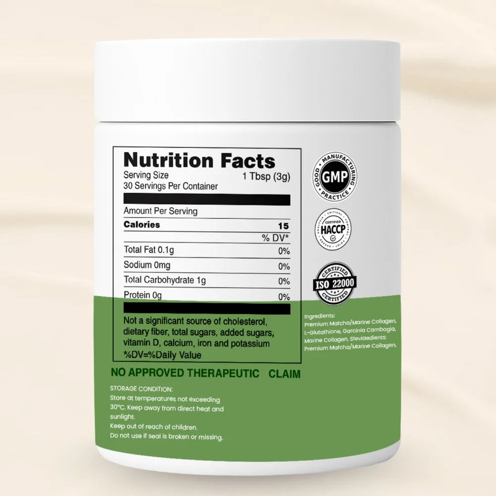 MatchaGlow: Marine Collagen & Green Tea Beauty Drink Mix