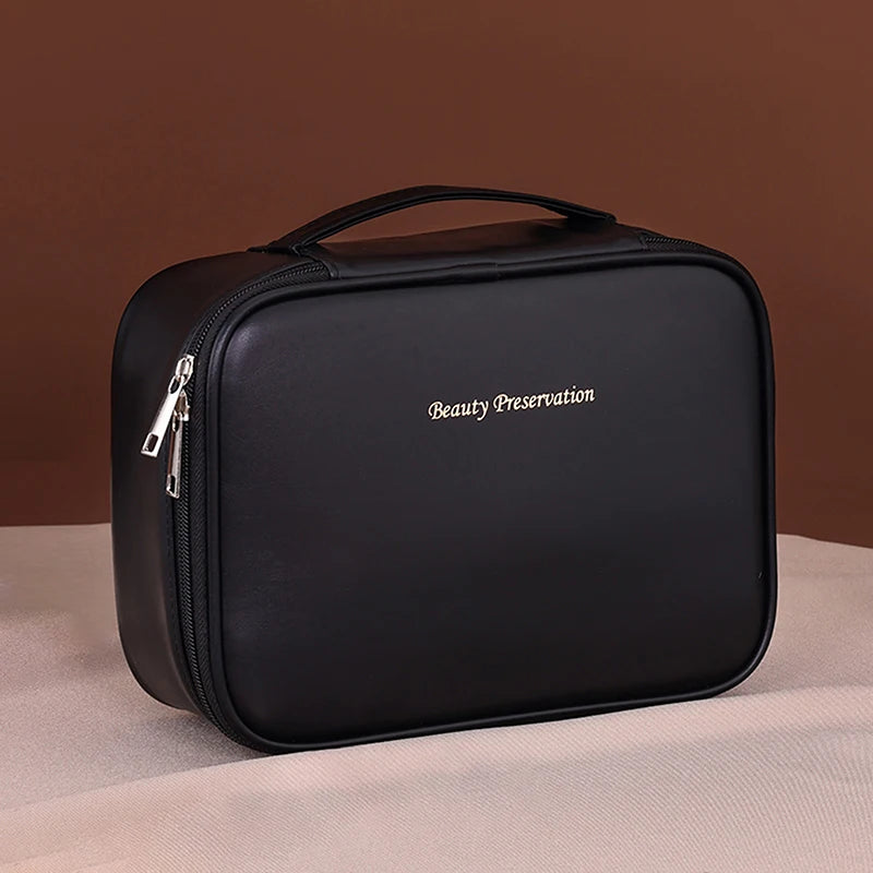 Large Capacity Cosmetic Bag with Adjustable Dividers