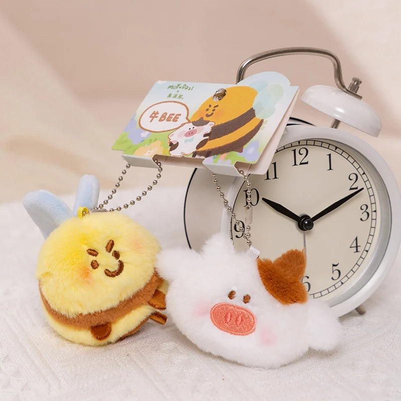 Cute Sha Bee Plush Toys Pendant Stuffed Cai Bee Plush Super Soft Honey Jar Plush Doll Bed Sleep Pillow Birthday Gifts for Kids