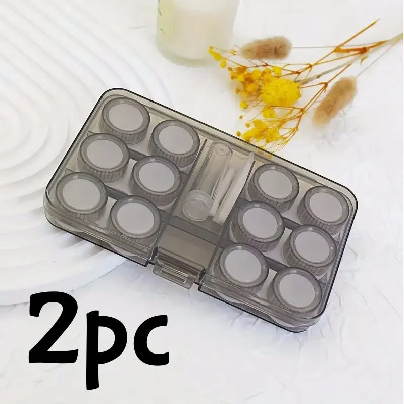 6-in-1 Contact Lens Case Set – Travel Storage Box with Tweezer