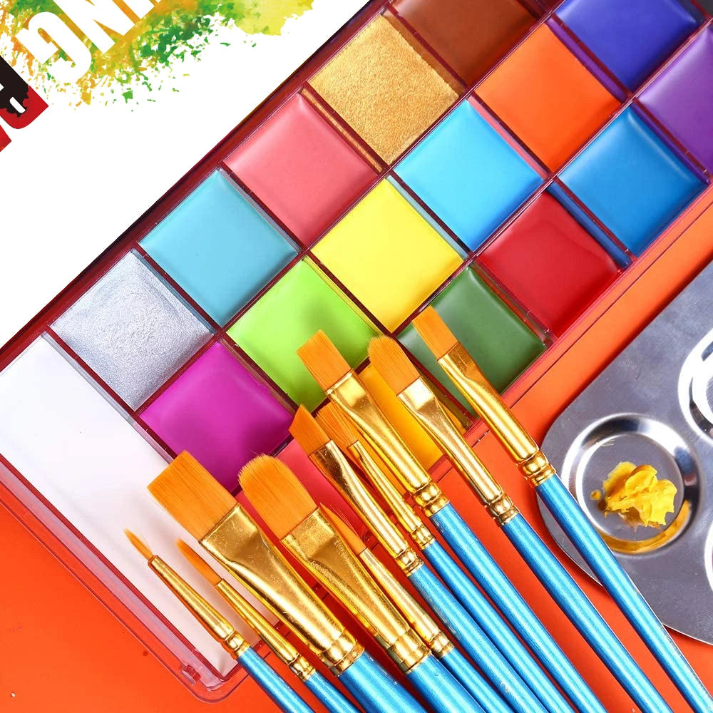 Surnelia Artist-Pro: 20-Color Face & Body Paint Palette