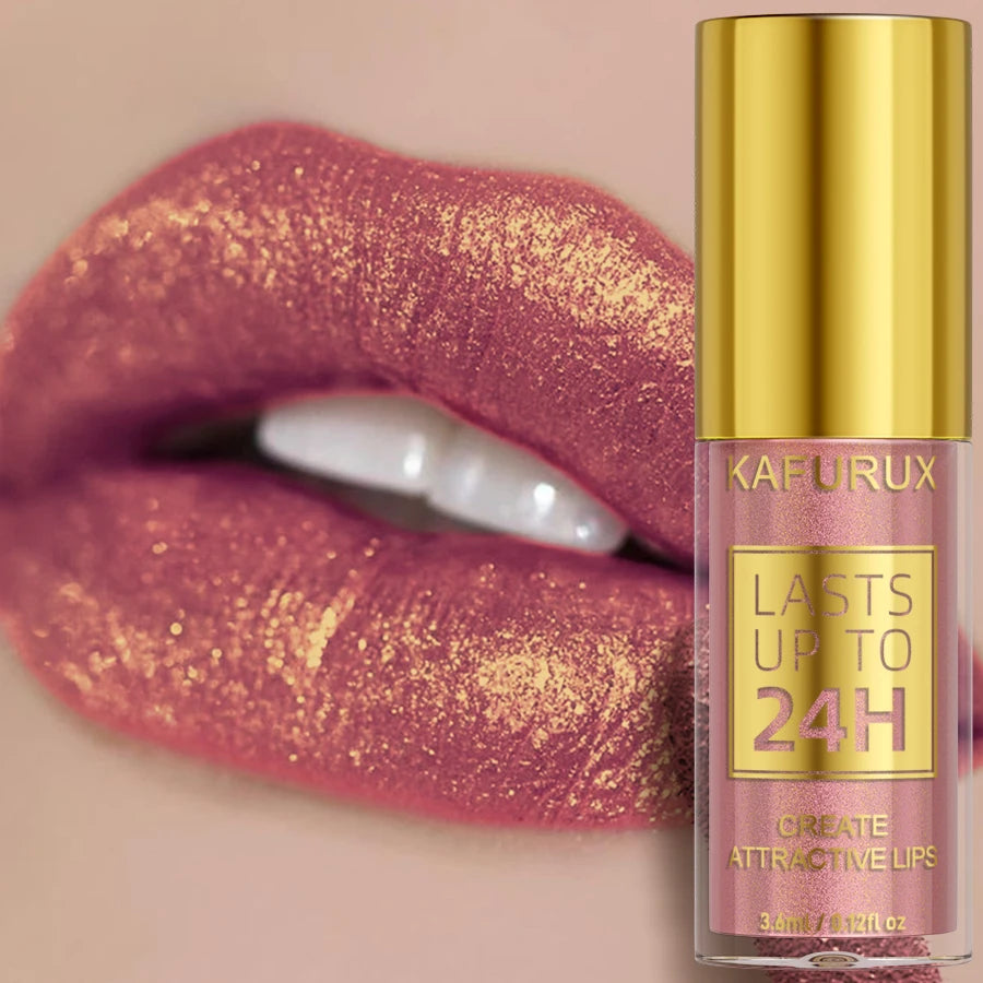 Metallic Glitter Lip Gloss – Long Lasting Waterproof Shine