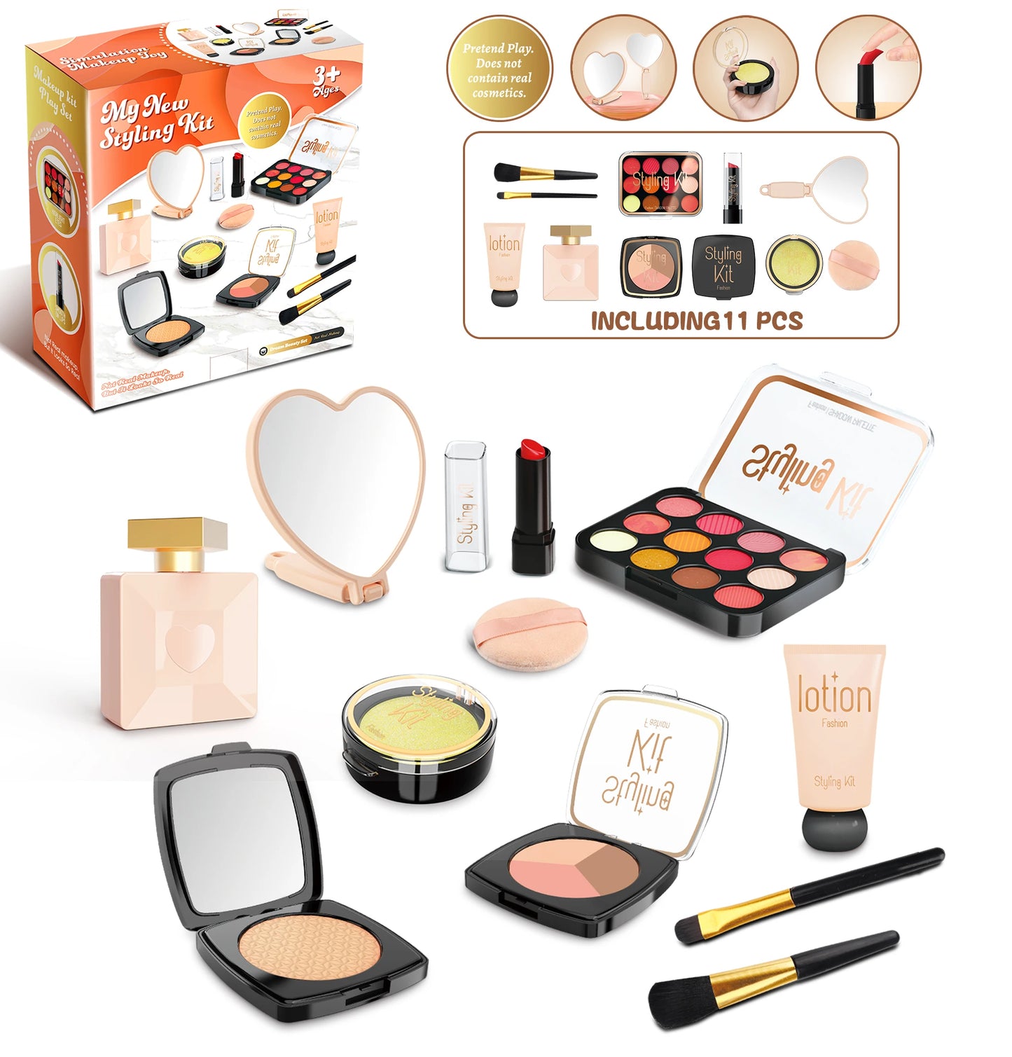 Kids Pretend Makeup Set – Simulated Cosmetic Toy Kit