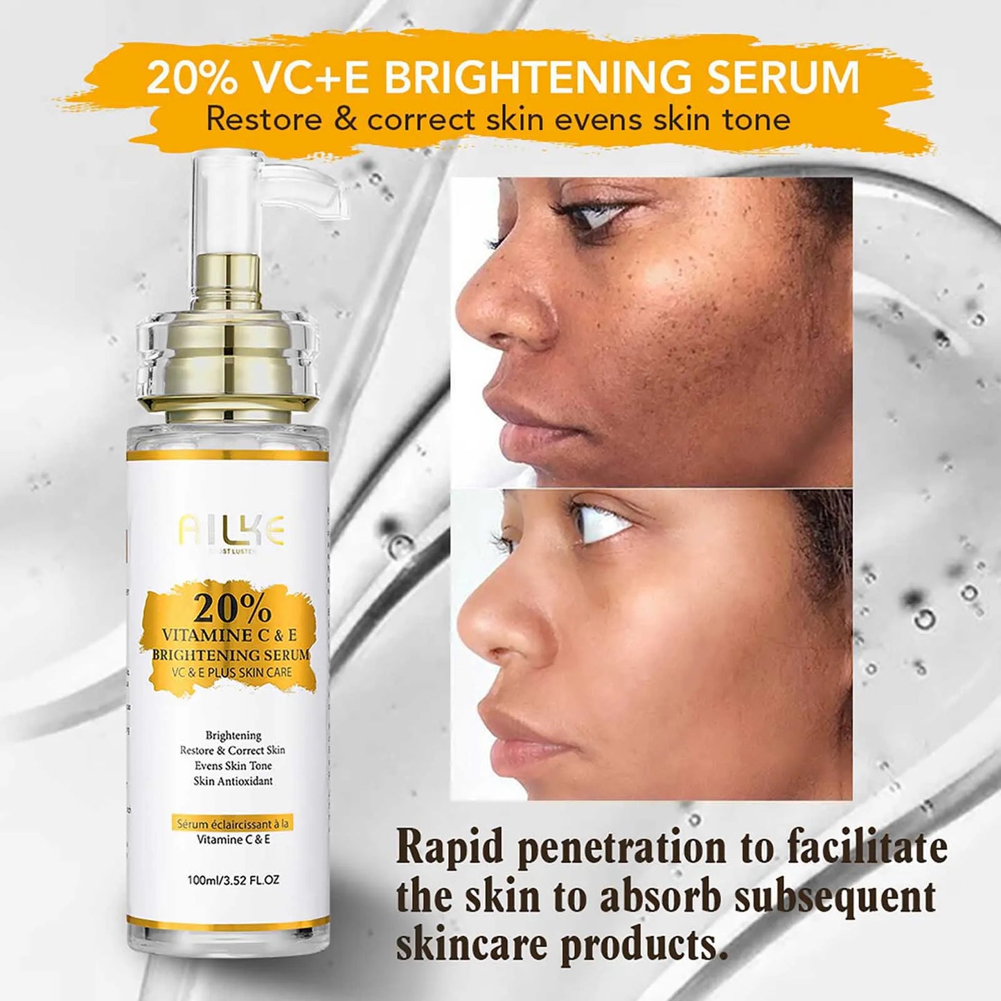 AILKE Vitamin C Brightening Serum – Hydrating & Anti-Aging Care