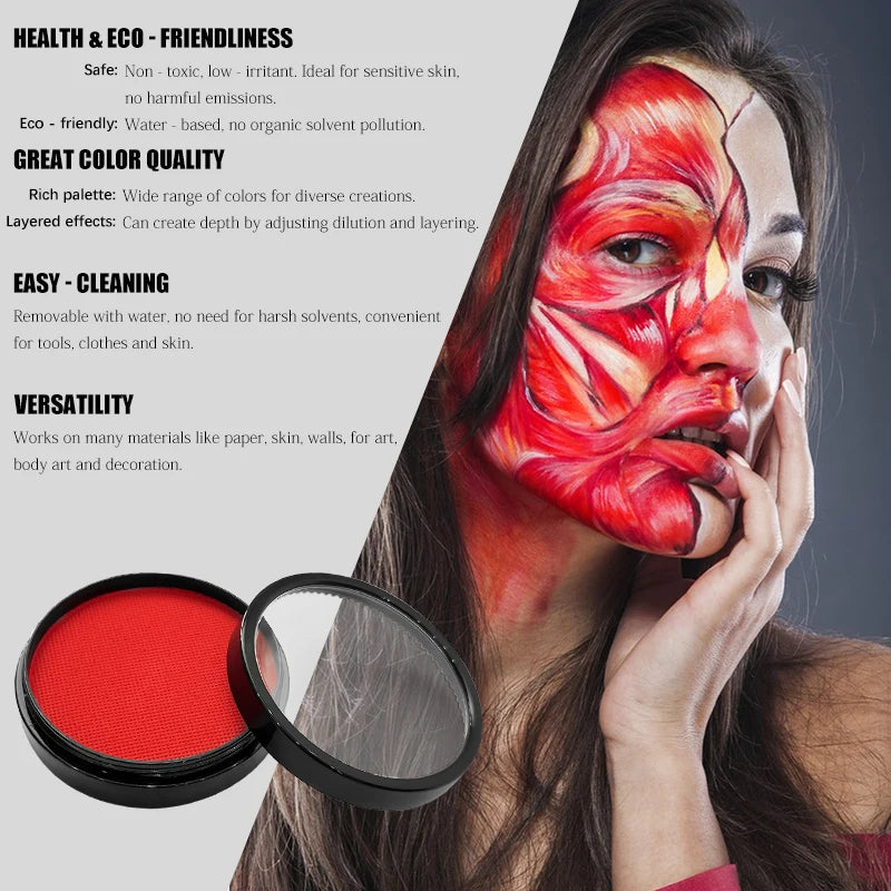 6 Colors Water Activated Face & Body Paint Kit – Non-Toxic Makeup