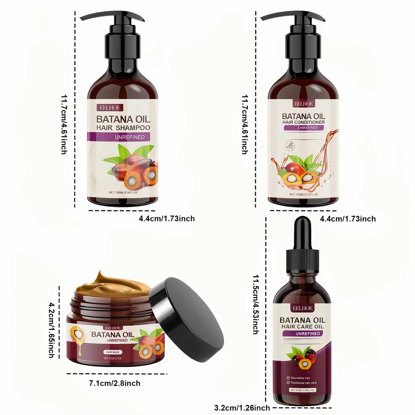 Batana Oil Hair Care Set – Shampoo, Conditioner, Mask & Scalp Oil