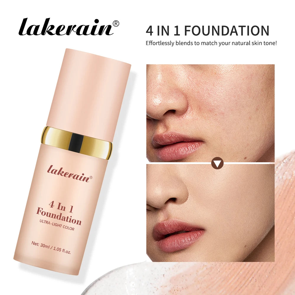 4-in-1 Waterproof Foundation – SPF 30 Long Wear Full Coverage