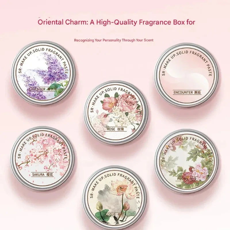 Solid Perfume Balm – Jasmine & Rose Floral Long-Lasting Fragrance (Portable)