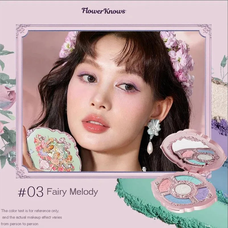 Flower Knows Swan Ballet Eyeshadow Palette – 6 Colors Matte & Shimmer