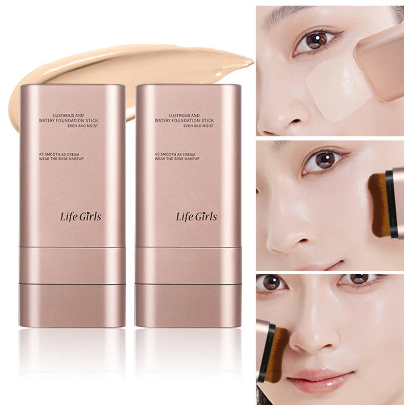 Hydrating Foundation Stick with Brush – Lightweight & Waterproof