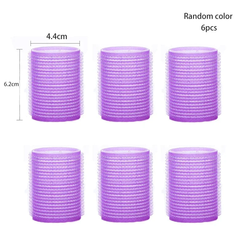 6pcs Self-Grip Hair Rollers – Heatless Curling & Volume Tools