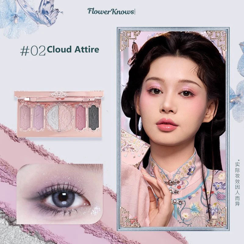 Flower Knows Swan Ballet Eyeshadow Palette – 6 Colors Matte & Shimmer