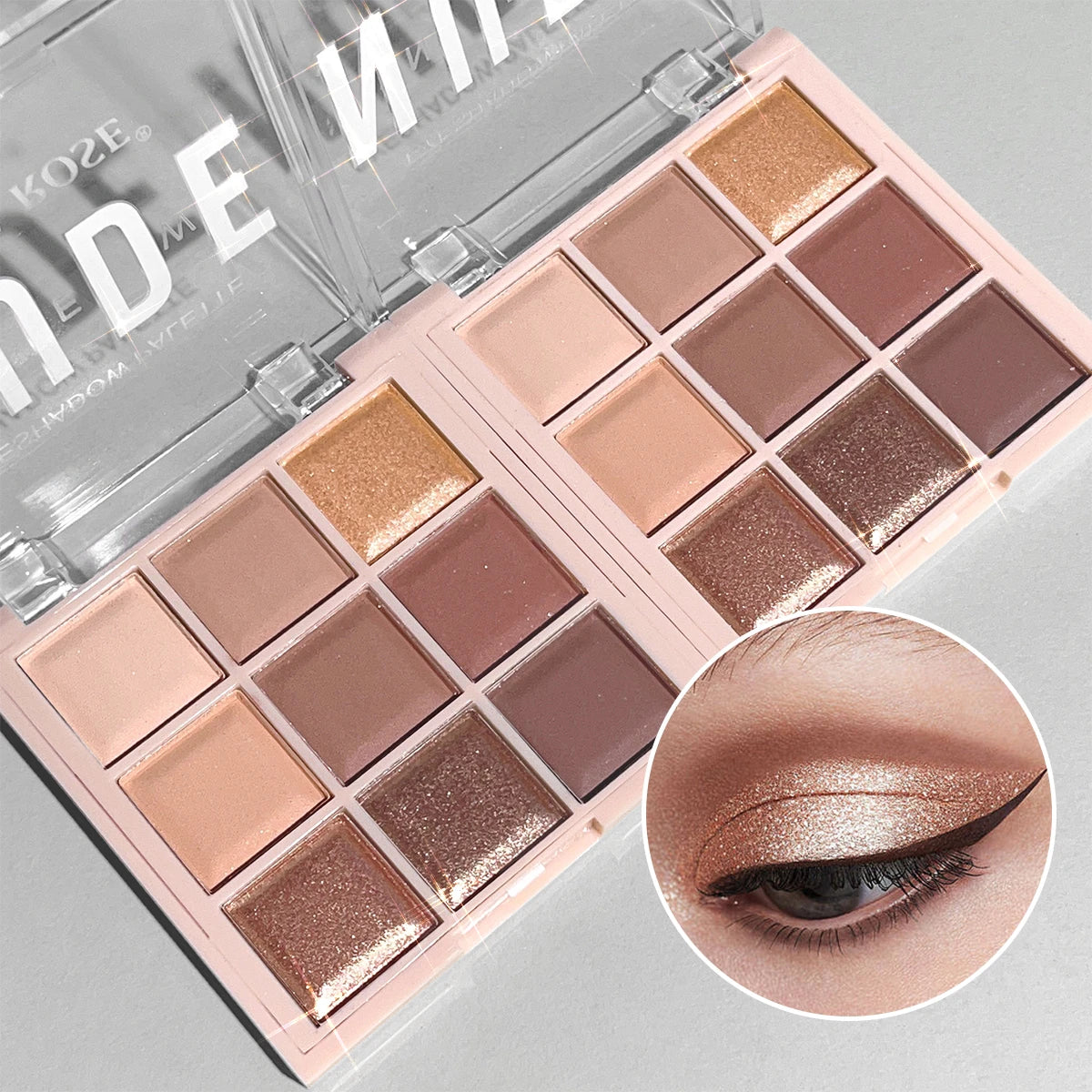 9-Color Eyeshadow Palette – Matte Shimmer Glitter Milk Tea Shades