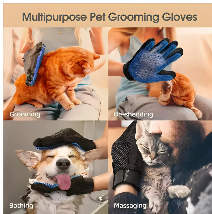 MassageGlove: Gentle Pet Grooming & Deshedding Mitt