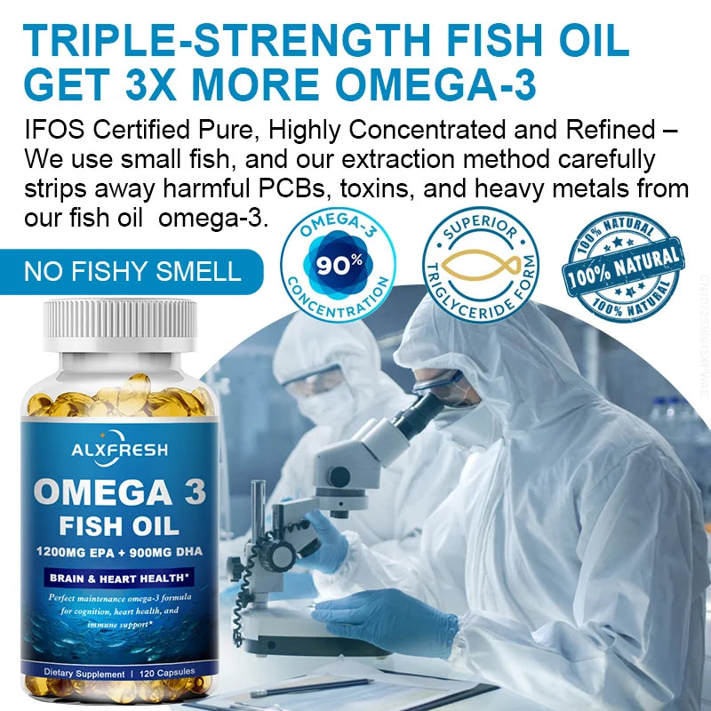 Alxfresh Omega 3 Fish Oil 3600mg – High EPA & DHA Supplement