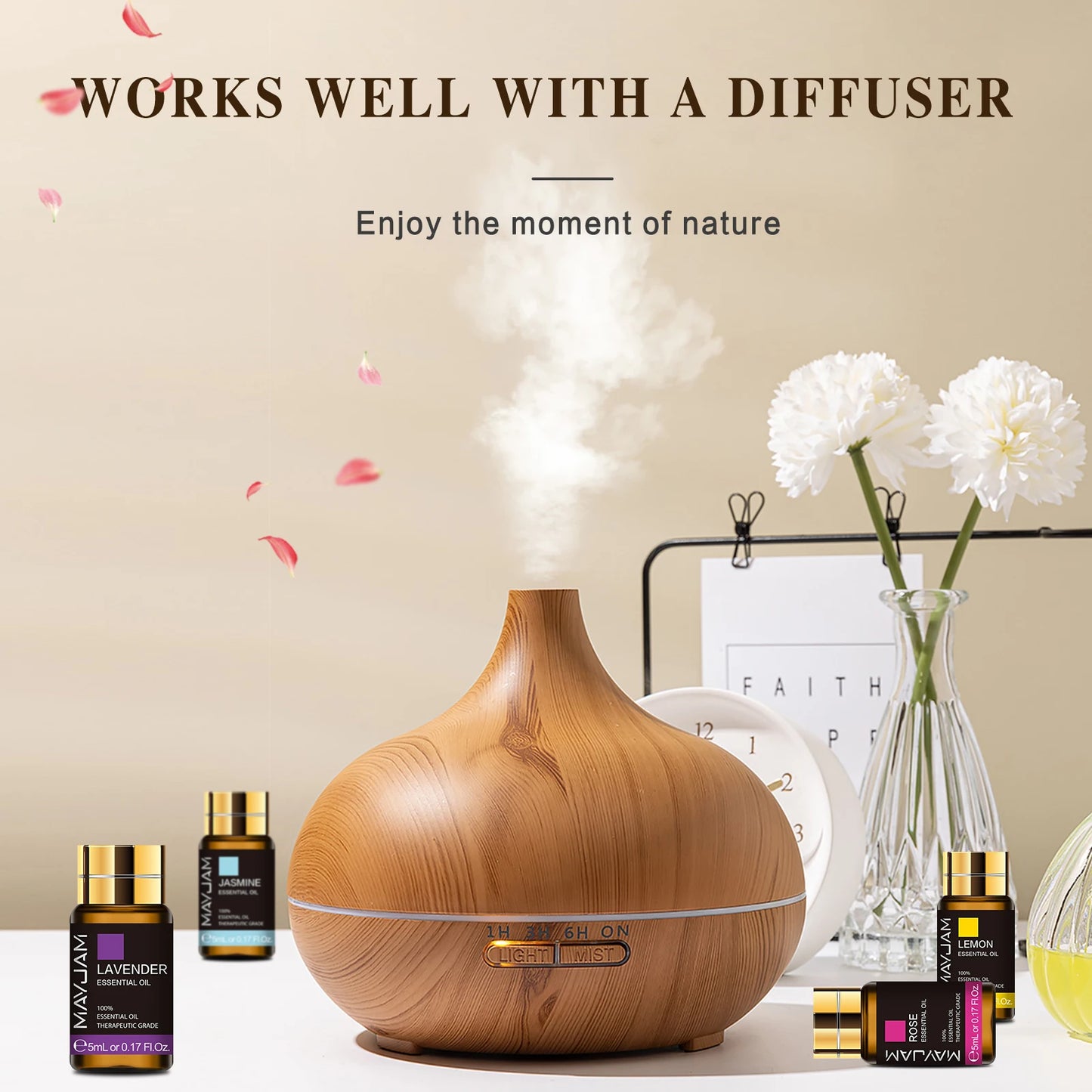 MAYJAM 35 Bottles Essential Oil Set – Lavender, Eucalyptus, Vanilla & More for Humidifiers, Candles & DIY