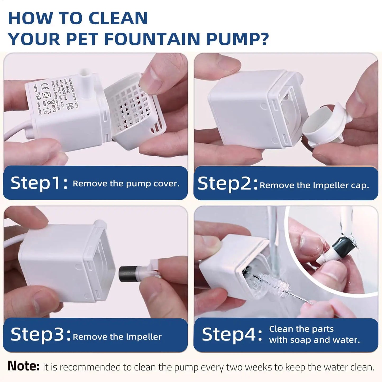 PureFlow: USB Submersible Pump for Cat Water Fountains