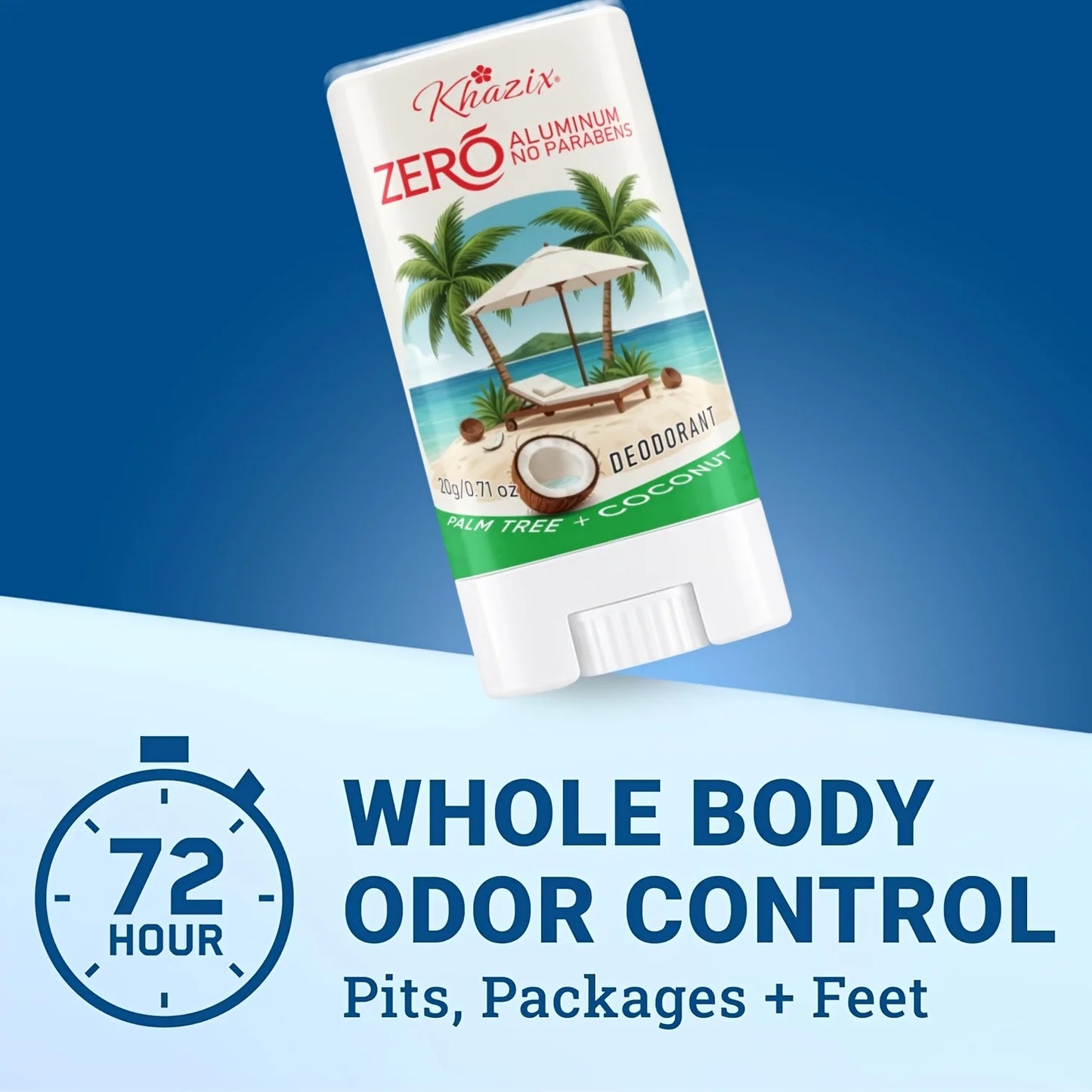20g universal deodorant for both men and women, aluminum-free formula, provides all-day freshness and lasts long