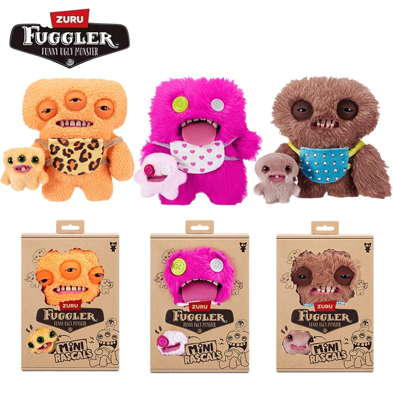 Fuggler Soft Plush Doll Toy Mini Rascals Series Cartoon Ugly Kawaii Parenting Teeth Monster Original Box Children Birthday Gifts