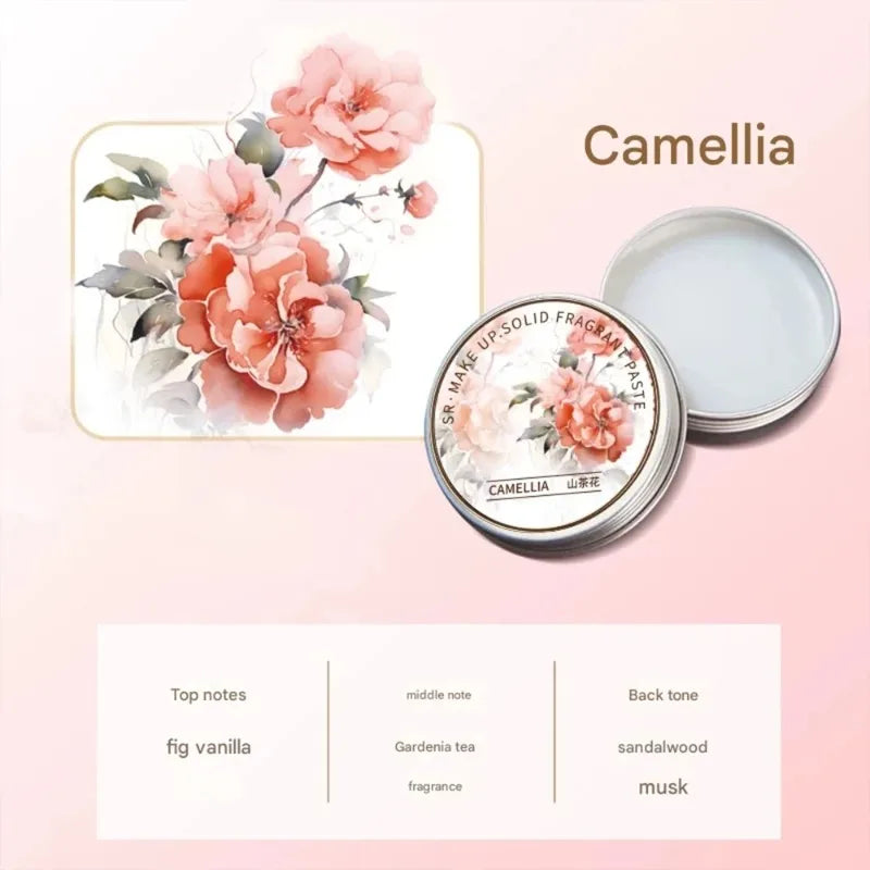 Solid Perfume Balm – Jasmine & Rose Floral Long-Lasting Fragrance (Portable)