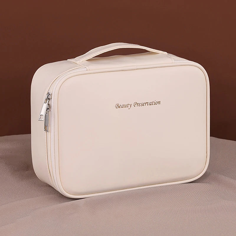 Large Capacity Cosmetic Bag with Adjustable Dividers