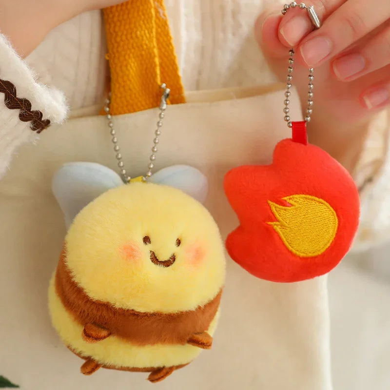 Cute Sha Bee Plush Toys Pendant Stuffed Cai Bee Plush Super Soft Honey Jar Plush Doll Bed Sleep Pillow Birthday Gifts for Kids