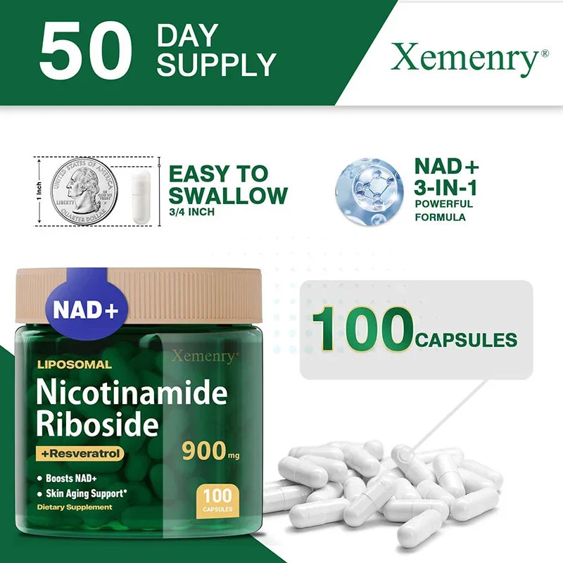NAD+ Supplement – Nicotinamide Riboside with Resveratrol & Quercetin 900mg