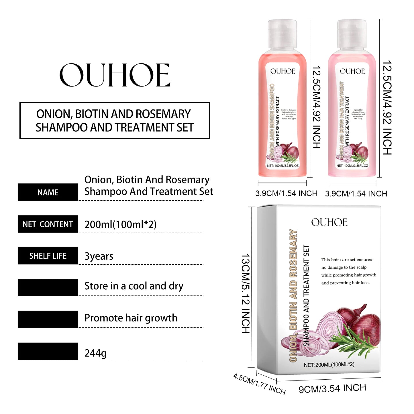 Biotin & Rosemary Shampoo and Conditioner Set – Paraben Free Hair Care