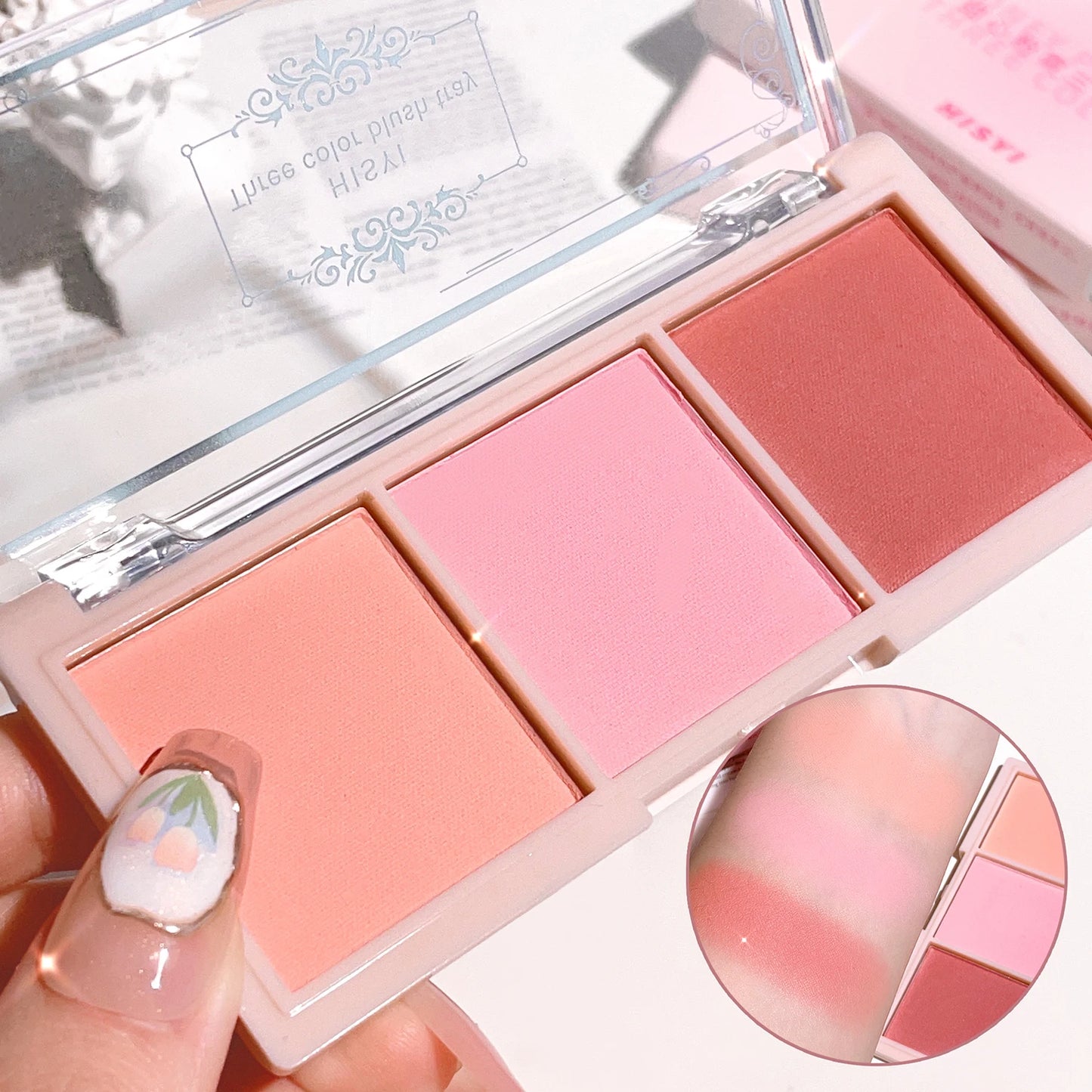 HISYI 3-Color Blush – Matte Natural Finish Rouge
