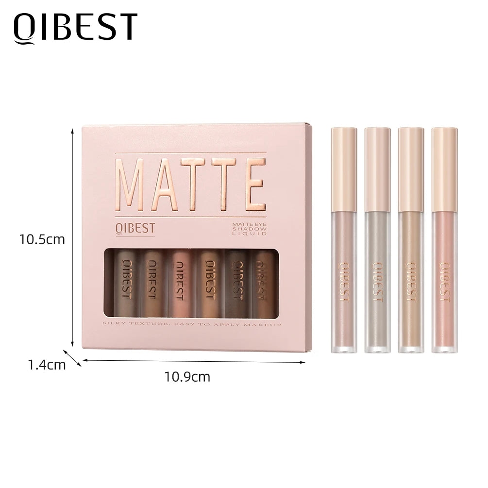 QIBEST Matte Liquid Shadow Collection – 8-Stick Set, Dual-Use for Eyes & Cheeks